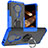 Coque Contour Silicone et Plastique Housse Etui Mat avec Magnetique Support Bague Anneau JX1 pour Nokia 5.4 Bleu