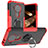 Coque Contour Silicone et Plastique Housse Etui Mat avec Magnetique Support Bague Anneau JX1 pour Nokia 5.4 Rouge