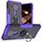 Coque Contour Silicone et Plastique Housse Etui Mat avec Magnetique Support Bague Anneau JX1 pour Nokia 5.4 Violet