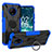 Coque Contour Silicone et Plastique Housse Etui Mat avec Magnetique Support Bague Anneau JX1 pour Nokia C200 Bleu