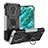 Coque Contour Silicone et Plastique Housse Etui Mat avec Magnetique Support Bague Anneau JX1 pour Nokia C30 Argent