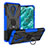 Coque Contour Silicone et Plastique Housse Etui Mat avec Magnetique Support Bague Anneau JX1 pour Nokia C30 Bleu