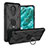 Coque Contour Silicone et Plastique Housse Etui Mat avec Magnetique Support Bague Anneau JX1 pour Nokia C30 Noir