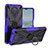 Coque Contour Silicone et Plastique Housse Etui Mat avec Magnetique Support Bague Anneau JX1 pour Nokia G10 Violet