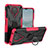 Coque Contour Silicone et Plastique Housse Etui Mat avec Magnetique Support Bague Anneau JX1 pour Nokia G30 Rose Rouge