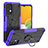 Coque Contour Silicone et Plastique Housse Etui Mat avec Magnetique Support Bague Anneau JX1 pour Samsung Galaxy A13 4G Violet