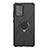 Coque Contour Silicone et Plastique Housse Etui Mat avec Magnetique Support Bague Anneau JX1 pour Samsung Galaxy A52 4G Noir