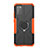 Coque Contour Silicone et Plastique Housse Etui Mat avec Magnetique Support Bague Anneau JX1 pour Samsung Galaxy F02S SM-E025F Orange