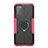 Coque Contour Silicone et Plastique Housse Etui Mat avec Magnetique Support Bague Anneau JX1 pour Samsung Galaxy F02S SM-E025F Rose Rouge