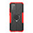Coque Contour Silicone et Plastique Housse Etui Mat avec Magnetique Support Bague Anneau JX1 pour Samsung Galaxy F02S SM-E025F Rouge