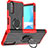 Coque Contour Silicone et Plastique Housse Etui Mat avec Magnetique Support Bague Anneau JX1 pour Sony Xperia 10 III SO-52B Rouge
