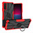 Coque Contour Silicone et Plastique Housse Etui Mat avec Magnetique Support Bague Anneau JX1 pour Sony Xperia 10 IV Rouge