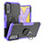 Coque Contour Silicone et Plastique Housse Etui Mat avec Magnetique Support Bague Anneau JX1 pour Vivo Y11s Violet