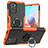 Coque Contour Silicone et Plastique Housse Etui Mat avec Magnetique Support Bague Anneau JX1 pour Xiaomi Poco M5S Orange