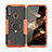 Coque Contour Silicone et Plastique Housse Etui Mat avec Magnetique Support Bague Anneau JX2 pour Motorola Moto E7 Power Orange