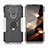 Coque Contour Silicone et Plastique Housse Etui Mat avec Magnetique Support Bague Anneau JX2 pour Nokia 5.4 Argent