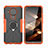 Coque Contour Silicone et Plastique Housse Etui Mat avec Magnetique Support Bague Anneau JX2 pour Nokia 5.4 Orange