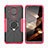 Coque Contour Silicone et Plastique Housse Etui Mat avec Magnetique Support Bague Anneau JX2 pour Nokia 5.4 Rose Rouge