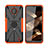 Coque Contour Silicone et Plastique Housse Etui Mat avec Magnetique Support Bague Anneau JX2 pour Nokia C10 Orange