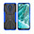 Coque Contour Silicone et Plastique Housse Etui Mat avec Magnetique Support Bague Anneau JX2 pour Nokia C30 Bleu