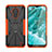 Coque Contour Silicone et Plastique Housse Etui Mat avec Magnetique Support Bague Anneau JX2 pour Nokia C30 Orange