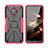 Coque Contour Silicone et Plastique Housse Etui Mat avec Magnetique Support Bague Anneau JX2 pour Nokia G300 5G Rose Rouge