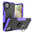 Coque Contour Silicone et Plastique Housse Etui Mat avec Magnetique Support Bague Anneau JX2 pour Samsung Galaxy F12 Violet