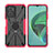 Coque Contour Silicone et Plastique Housse Etui Mat avec Magnetique Support Bague Anneau JX2 pour Xiaomi Redmi 10 Prime Plus 5G Rose Rouge