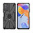 Coque Contour Silicone et Plastique Housse Etui Mat avec Magnetique Support Bague Anneau JX2 pour Xiaomi Redmi Note 11 Pro 4G Noir