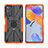 Coque Contour Silicone et Plastique Housse Etui Mat avec Magnetique Support Bague Anneau JX2 pour Xiaomi Redmi Note 11 Pro 4G Orange