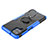 Coque Contour Silicone et Plastique Housse Etui Mat avec Magnetique Support Bague Anneau JX3 pour Samsung Galaxy F12 Bleu