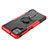 Coque Contour Silicone et Plastique Housse Etui Mat avec Magnetique Support Bague Anneau JX3 pour Samsung Galaxy F12 Rouge