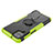 Coque Contour Silicone et Plastique Housse Etui Mat avec Magnetique Support Bague Anneau JX3 pour Samsung Galaxy F12 Vert