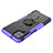 Coque Contour Silicone et Plastique Housse Etui Mat avec Magnetique Support Bague Anneau JX3 pour Samsung Galaxy F12 Violet