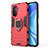 Coque Contour Silicone et Plastique Housse Etui Mat avec Magnetique Support Bague Anneau KC1 pour Huawei Enjoy 50 Rouge