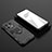 Coque Contour Silicone et Plastique Housse Etui Mat avec Magnetique Support Bague Anneau KC2 pour OnePlus 10 Pro 5G Noir