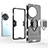 Coque Contour Silicone et Plastique Housse Etui Mat avec Magnetique Support Bague Anneau KC2 pour OnePlus 11R 5G Petit