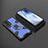 Coque Contour Silicone et Plastique Housse Etui Mat avec Magnetique Support Bague Anneau KC3 pour Vivo iQOO Neo5 5G Bleu