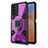 Coque Contour Silicone et Plastique Housse Etui Mat avec Magnetique Support Bague Anneau KC4 pour Vivo iQOO Z5 5G Violet