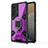 Coque Contour Silicone et Plastique Housse Etui Mat avec Magnetique Support Bague Anneau KC4 pour Vivo X70 5G Violet