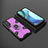 Coque Contour Silicone et Plastique Housse Etui Mat avec Magnetique Support Bague Anneau KC5 pour Vivo Y20T Violet