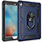 Coque Contour Silicone et Plastique Housse Etui Mat avec Magnetique Support Bague Anneau MQ1 pour Apple iPad Air 2 Bleu