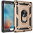 Coque Contour Silicone et Plastique Housse Etui Mat avec Magnetique Support Bague Anneau MQ1 pour Apple iPad Air 2 Or