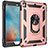 Coque Contour Silicone et Plastique Housse Etui Mat avec Magnetique Support Bague Anneau MQ1 pour Apple iPad Air 2 Or Rose