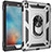 Coque Contour Silicone et Plastique Housse Etui Mat avec Magnetique Support Bague Anneau MQ1 pour Apple iPad Air Argent