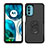 Coque Contour Silicone et Plastique Housse Etui Mat avec Magnetique Support Bague Anneau MQ1 pour Motorola MOTO G52 Petit