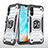 Coque Contour Silicone et Plastique Housse Etui Mat avec Magnetique Support Bague Anneau MQ1 pour Samsung Galaxy A10e Argent