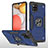 Coque Contour Silicone et Plastique Housse Etui Mat avec Magnetique Support Bague Anneau MQ1 pour Samsung Galaxy A42 5G Bleu