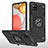 Coque Contour Silicone et Plastique Housse Etui Mat avec Magnetique Support Bague Anneau MQ1 pour Samsung Galaxy A42 5G Noir