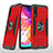 Coque Contour Silicone et Plastique Housse Etui Mat avec Magnetique Support Bague Anneau MQ1 pour Samsung Galaxy A70S Rouge